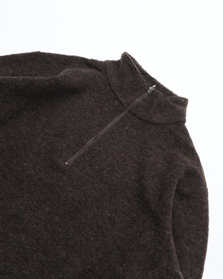 A VONTADE  Wool Pile Half Zip Pullover VTD-0640-CS #9 DK.BROWN