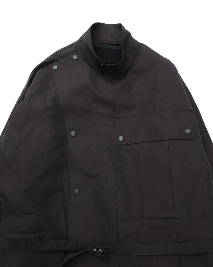 HAVERSACK / 472532 80/2 Chambray Stand Collar Long Coat