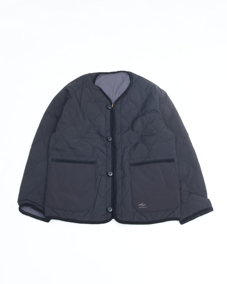 ARMY TWILL  QUILTING REVERSIBLE JACKET AM-2654007 BLACK