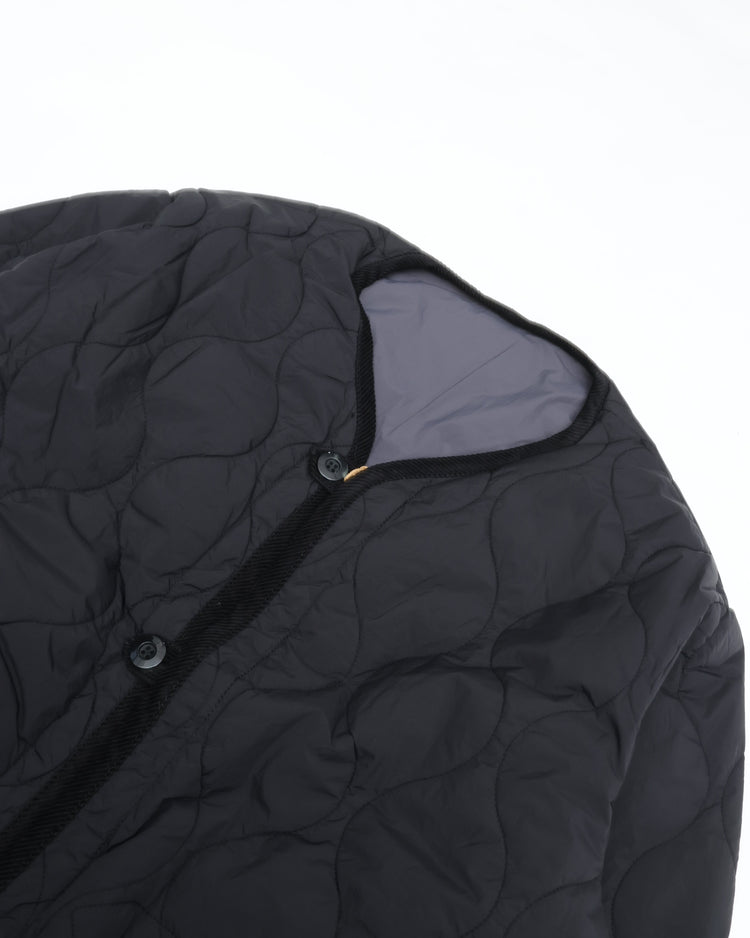 ARMY TWILL  QUILTING REVERSIBLE JACKET AM-2654007 BLACK