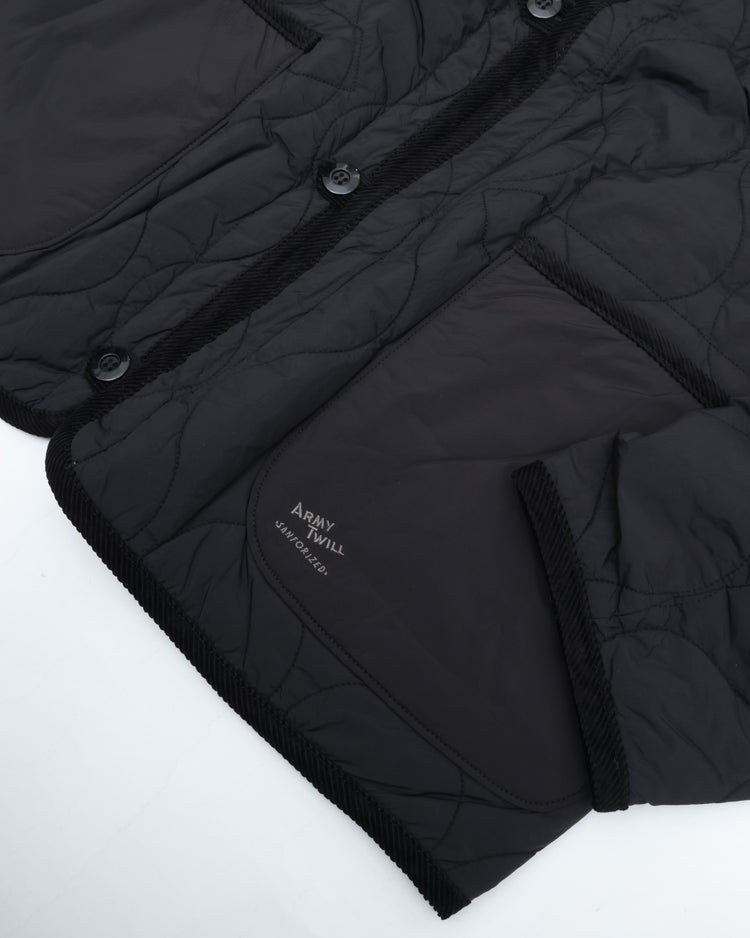ARMY TWILL  QUILTING REVERSIBLE JACKET AM-2654007 BLACK