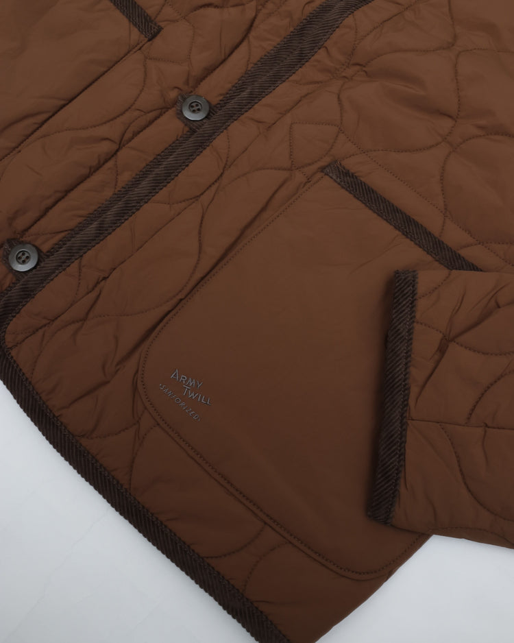ARMY TWILL  QUILTING REVERSIBLE JACKET AM-2654007 BROWN
