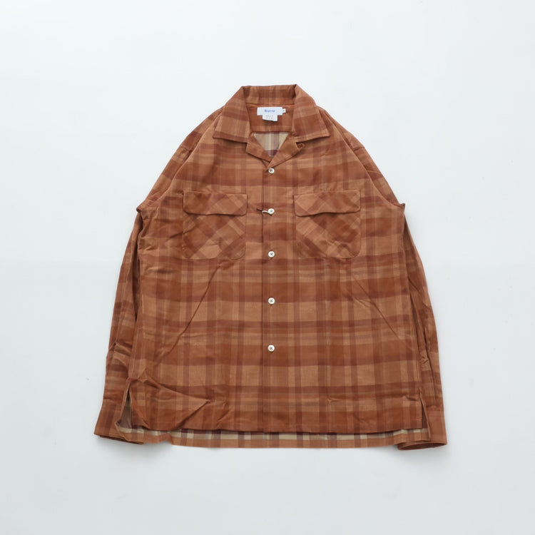 Riprap OPEN COLLAR SH L/S (21W PLAID CORDS) BRICK