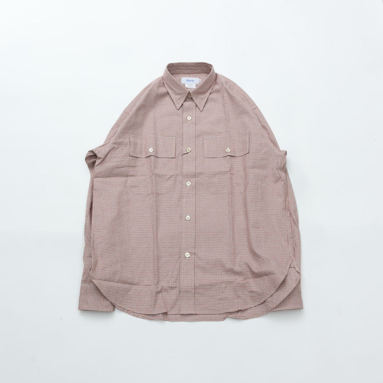 Riprap FLAP POCKET SHIRT (COTTON VIYELLA) WHITE/RUST