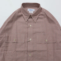 Riprap  FLAP POCKET SHIRT (COTTON VIYELLA) WHITE/RUST