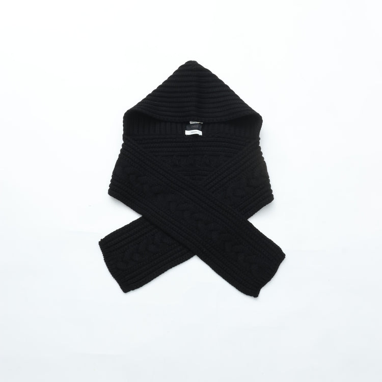 YASHIKI    Kanya Hooded Scarf（寒夜）YSK-26AW-AC01 BLACK