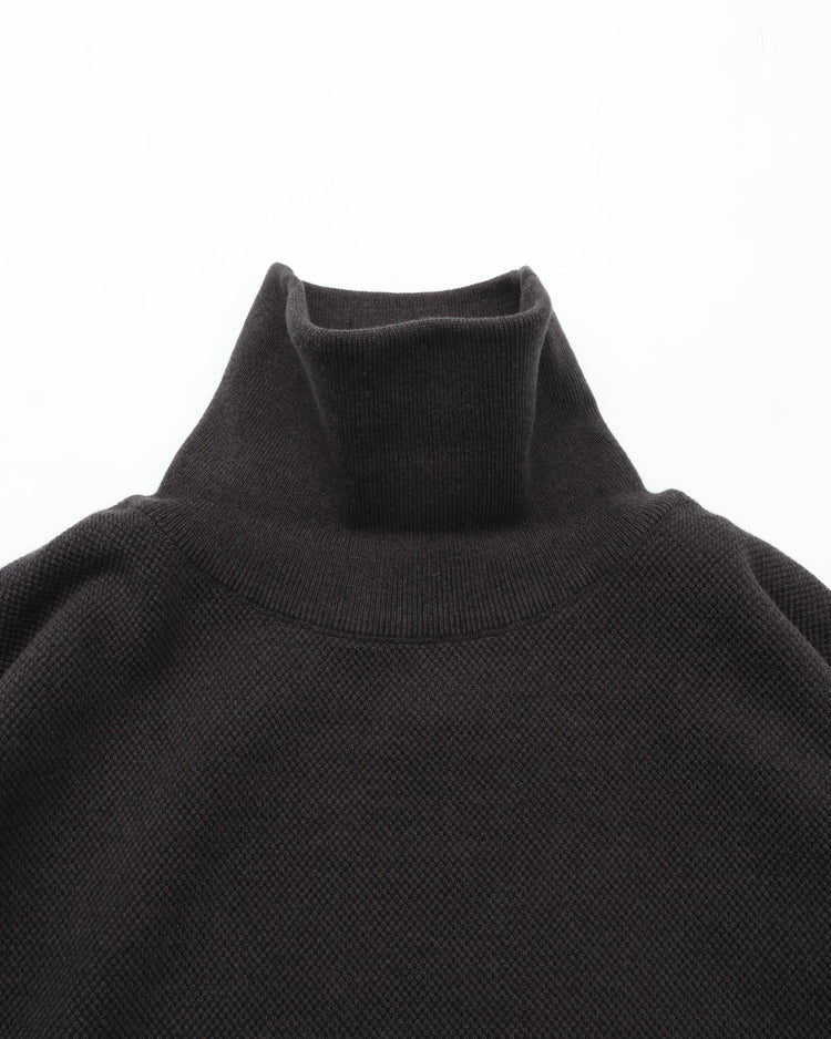 crepuscule Co/Wo Moss Stitch Turtle Neck CHARCOAL