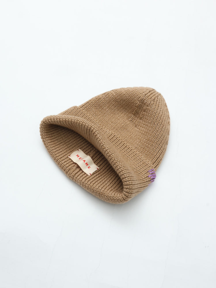 MEYAME HAND-EMBROIDERED KNIT CAP MEY-2528 BEIGE