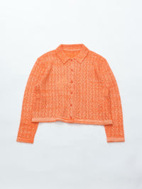 MEYAME WOOL LACE KNIT CARDIGAN MEY-2527 ORANGE