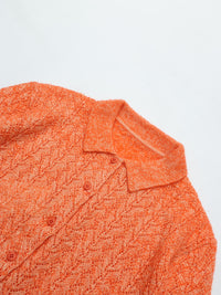 MEYAME WOOL LACE KNIT CARDIGAN MEY-2527 ORANGE