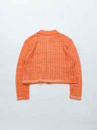 MEYAME WOOL LACE KNIT CARDIGAN MEY-2527 ORANGE