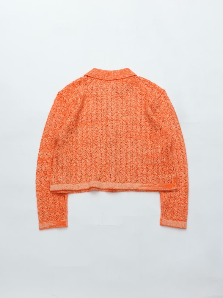 MEYAME WOOL LACE KNIT CARDIGAN MEY-2527 ORANGE