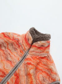 MEYAME PRINT SOLID REVERSIBLE FLEECE VEST MEY-2510 ORANGE