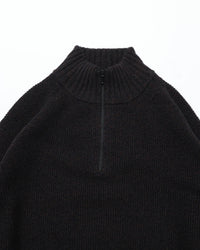 crepuscule Wool Kanoko Half Zip P/O BLACK