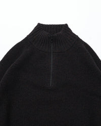 crepuscule  Wool Kanoko Half Zip P/O BLACK