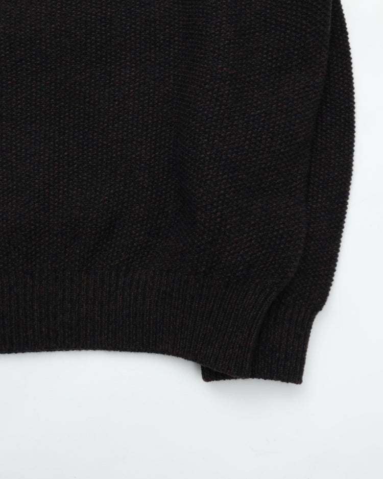 crepuscule  Wool Kanoko Half Zip P/O BLACK