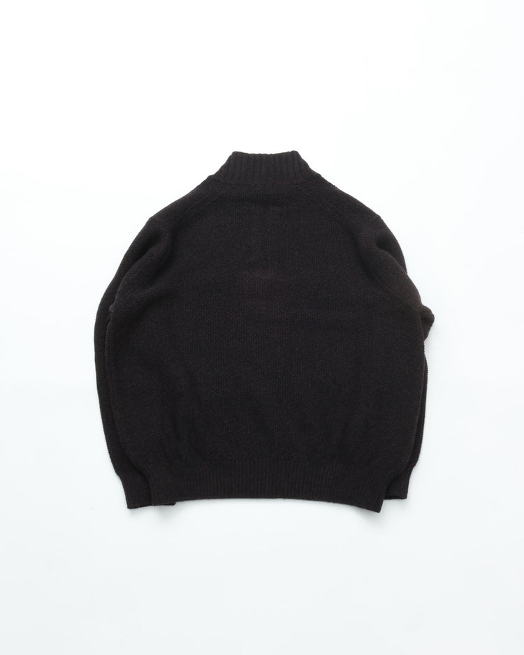 crepuscule  Wool Kanoko Half Zip P/O BLACK