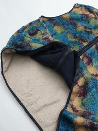 MEYAME PRINT SOLID REVERSIBLE FLEECE VEST MEY-2510 BLUE