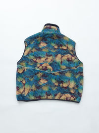 MEYAME PRINT SOLID REVERSIBLE FLEECE VEST MEY-2510 BLUE