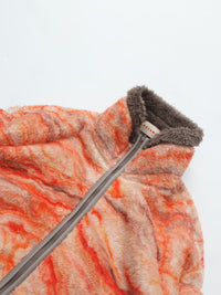 MEYAME PRINT SOLID REVERSIBLE FLEECE JACKET MEY-2511 ORANGE
