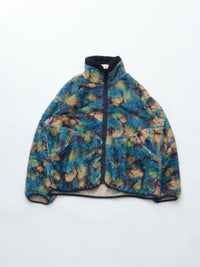 MEYAME PRINT SOLID REVERSIBLE FLEECE JACKET MEY-2511 BLUE