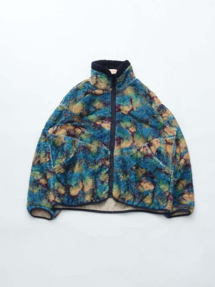 MEYAME PRINT SOLID REVERSIBLE FLEECE JACKET MEY-2511 BLUE