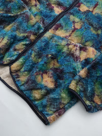 MEYAME PRINT SOLID REVERSIBLE FLEECE JACKET MEY-2511 BLUE