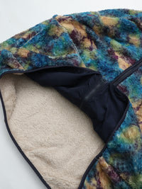 MEYAME PRINT SOLID REVERSIBLE FLEECE JACKET MEY-2511 BLUE