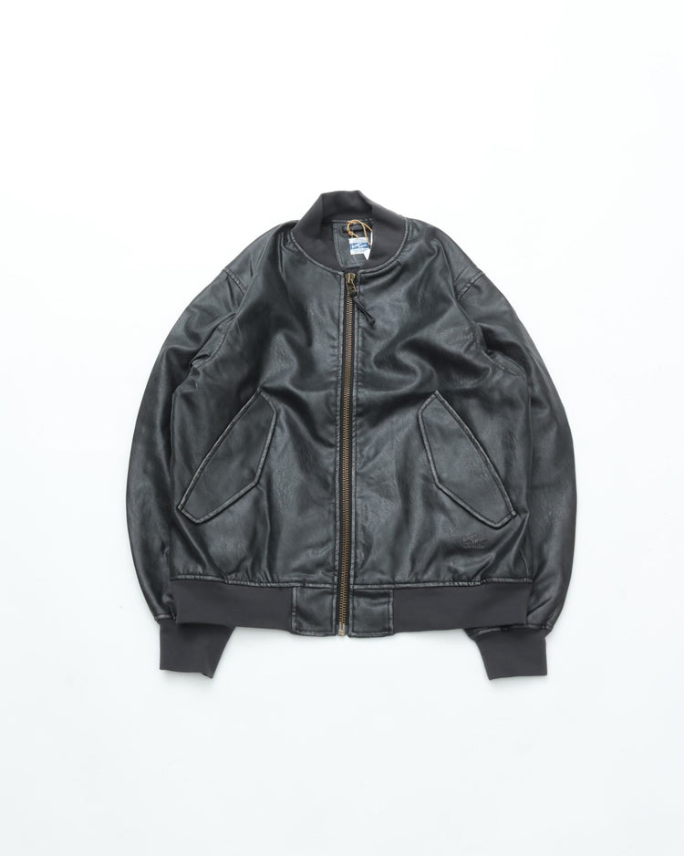 ARMY TWILL VEGAN LEATHER BLOUSON