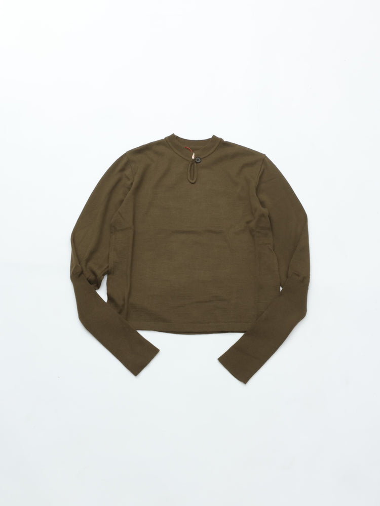 MEYAME  TEAR SHAPE KNIT OLIVE