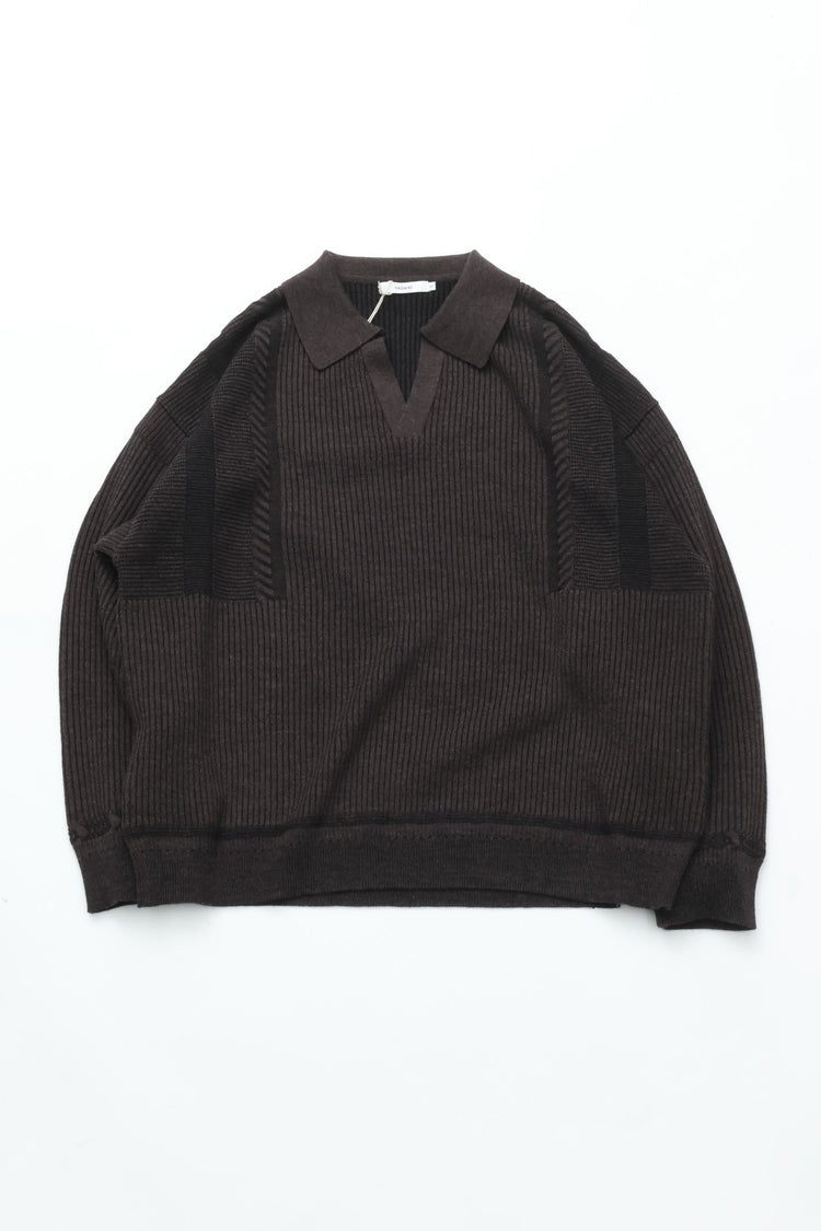 YASHIKI Setsuen Skipper Knit (Snow Smoke) BROWN