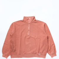 Work of Art Kendai /  Damaged Half Zip SH コットン ハーフジップスウェット RED