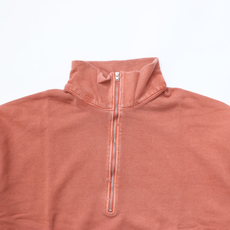 Work of Art Kendai / Damaged Half Zip Sweatshirt - Cotton Half-Zip Sweatshirt - Red