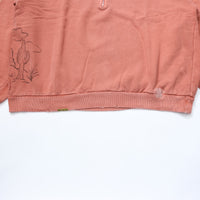 Work of Art Kendai /  Damaged Half Zip SH コットン ハーフジップスウェット RED