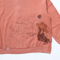 Work of Art Kendai / Damaged Half Zip Sweatshirt - Cotton Half-Zip Sweatshirt - Red