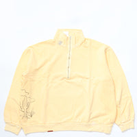 Work of Art Kendai /  Damaged Half Zip SH コットン ハーフジップスウェット YELLOW