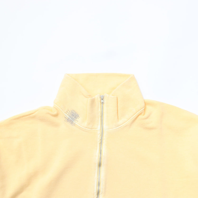 Work of Art Kendai /  Damaged Half Zip SH コットン ハーフジップスウェット YELLOW