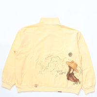 Work of Art Kendai /  Damaged Half Zip SH コットン ハーフジップスウェット YELLOW