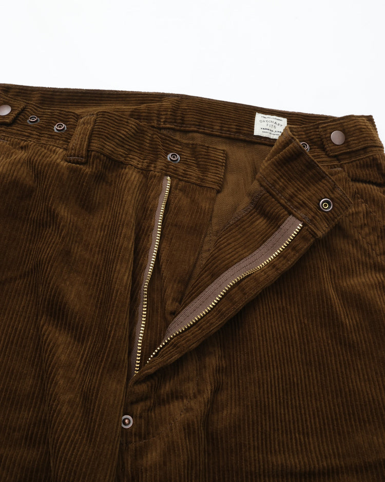 Ordinary fits  CORDUROY BELL PANTS BROWN