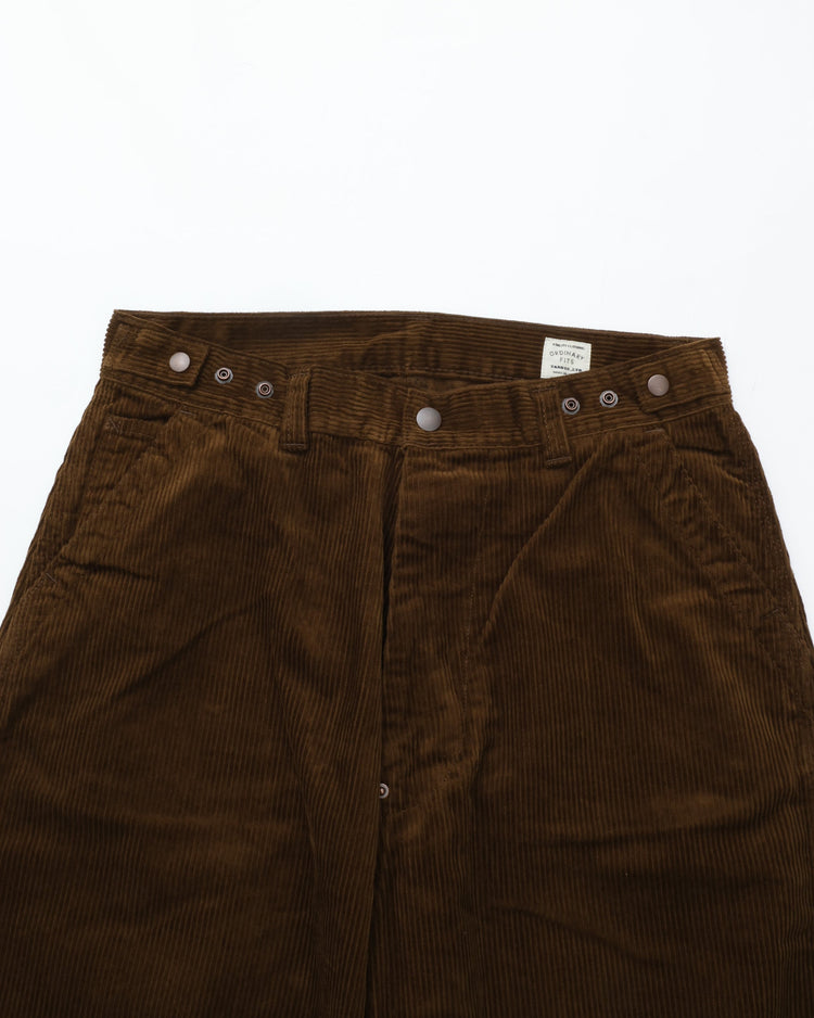 Ordinary fits CORDUROY BELL PANTS BROWN