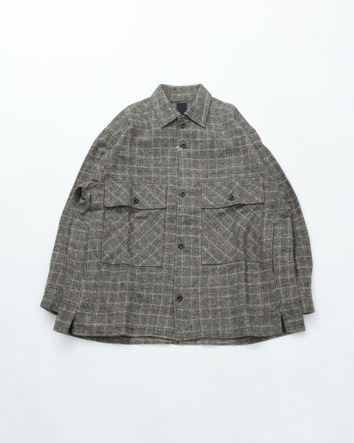 maillot  Tweedy Cotton Check Shirt Jacket