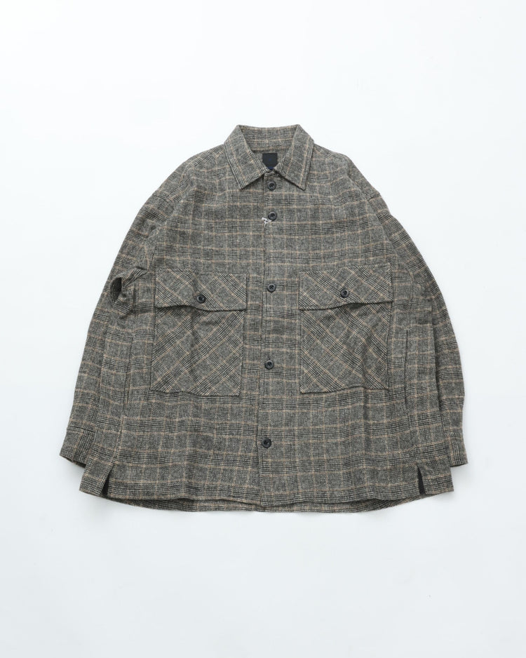 maillot  Tweedy Cotton Check Shirt Jacket