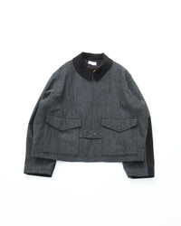 intch.   Hunk JK Wool Norfolk Jacket GRAY