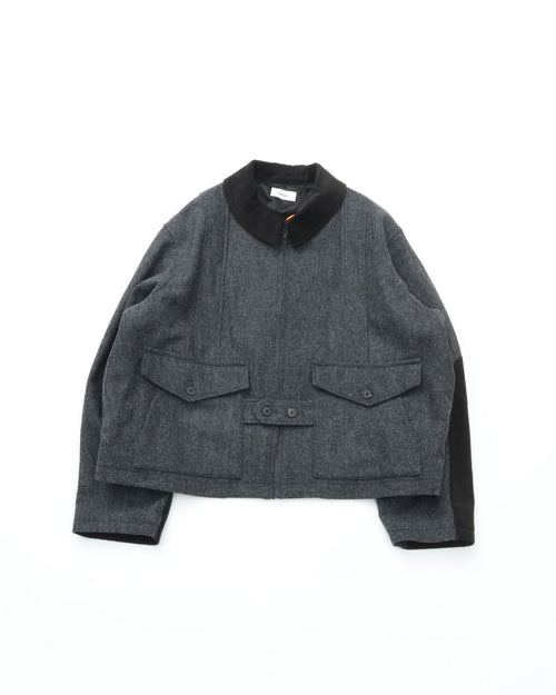intch.   Hunk JK Wool Norfolk Jacket GRAY
