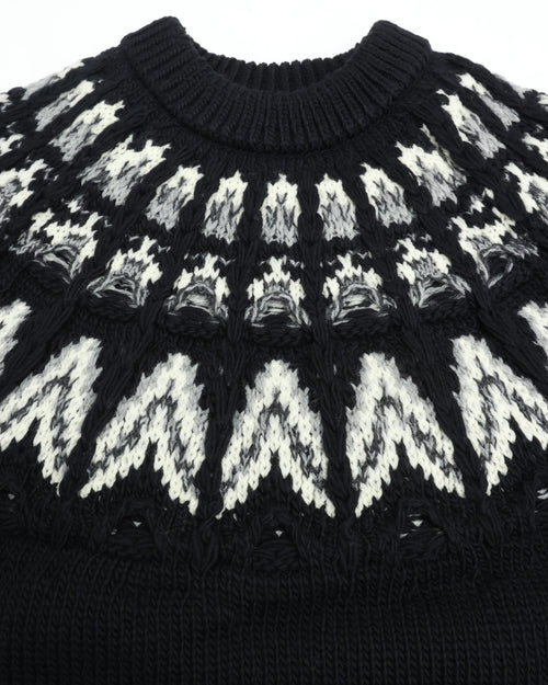 COOHEM KOUHEN NORDIC KNIT PULLOVER L size