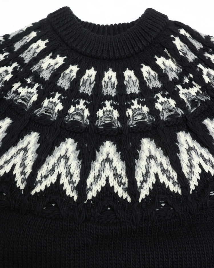 COOHEM  KOUHEN NORDIC KNIT PULLOVER L size