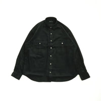 PORTER CLASSIC  ROLL UP ORGANIC CORDUROY SHIRT BLACK (14WALE) BFA-P-016-4306