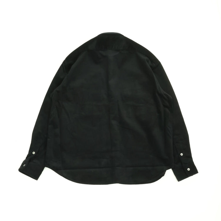 PORTER CLASSIC  ROLL UP ORGANIC CORDUROY SHIRT BLACK (14WALE) BFA-P-016-4306