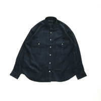 PORTER CLASSIC  ROLL UP ORGANIC CORDUROY SHIRT NAVY (14WALE) BFA-P-016-4306