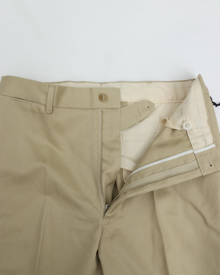 J.PRESS ORIGINALS SHIOTA Slight Twist Chino Piped Stem 1 tuck   Japan Made BEIGE